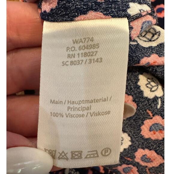 Boden Women’s Floral Cap Sleeve Blouse Blue Pink Size 6 Casual Summer Top - Picture 6 of 8